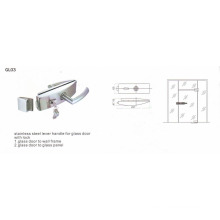Gl03 Stainless Steel Lever Handle for Glass Door with Lock